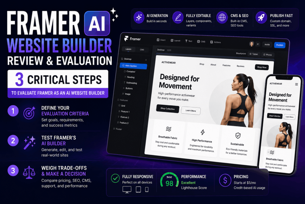 3 Critical Steps to Evaluate Framer as an AI Website Builder